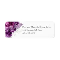 Plum and Navy Watercolor Wedding Label