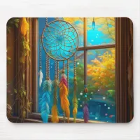 Dreamcatcher in Window Boho Mouse Pad