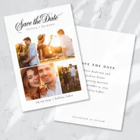 Romantic Calligraphy Script Photo Collage Wedding Save The Date