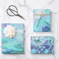 Purple and Blue Rhapsody | Abstract Art Wrapping Paper Sheets