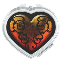 Halloween Filigree Goth Heart Compact Mirror