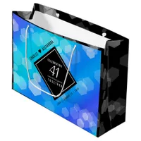 Elegant 41st Blue Topaz Wedding Anniversary Large Gift Bag