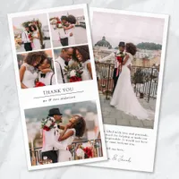Simple Modern Multi Photo Collage Wedding Thank You Card