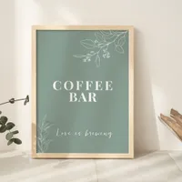 Coffee Bar Sage Green Wedding Sign 