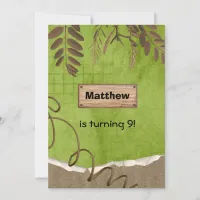 Rustic Camping Party Birthday Invitations