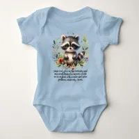 Raccoon Woodland Kids Christian Prayer |  Baby Bodysuit