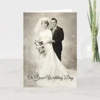 Vintage Bride and Groom Card