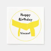 Martial Arts Yellow Belt Birthday Napkins