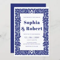 Mexican Blue Talavera Wedding Invitation