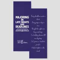 Graduation quote funny poem blue bookmarks