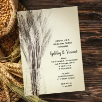 Dried Barley in Milk Bottle Farm Rehearsal Dinner  Invitation