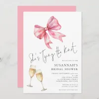 Minimalist She is Tying The Knot Bridal Shower Invitation