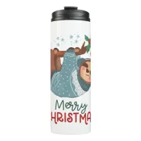 Lazy Sloth Christmas  Thermal Tumbler