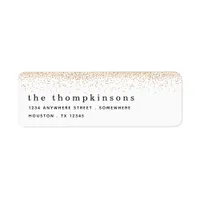 Gold Glitter Border Name Return Address Holiday Label