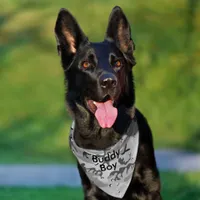 Camouflage Military Gray Abstract Pet Name Pet Bandana Collar