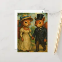 Adorable Squirrel Couple Postcard