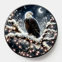 An Eagle atop a Snow filled Branch Christmas PopSocket