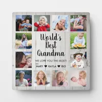 World's Best Grandma Grandkids 12 Photo Collage  Plaque