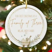 White Glittering Family Starlight Ornament