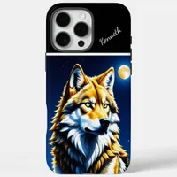 Golden and Silver Wolf Sunset iPhone 16 Pro Max Case