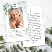 Eucalyptus Photo Memorial Prayer Card