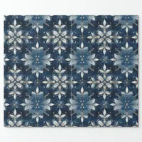 Modern Elegant Blue Jeweled Snowflakes  Wrapping Paper