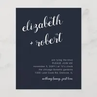 Budget Navy Script Calligraphy Wedding Invitation