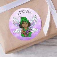 Personalized Whimsical Fairy Name Classic Round Sticker