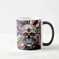 Purple and Black Sugar Skull Halloween  Magic Mug