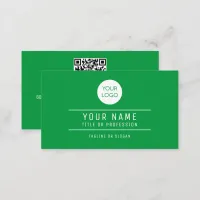 QR Code Name Professional Logo Kelly Green Calling Card