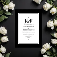 Trendy Typography Black and White Wedding Invitation