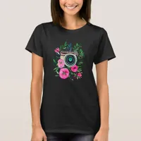 Vintage Flowers and Retro Camera Personalized T-Shirt