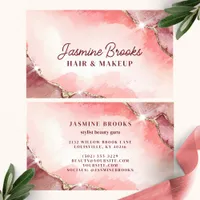 Blush Pink and Rose Gold Glitter  Business Card