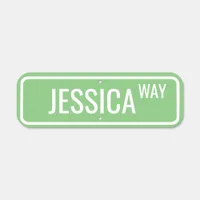 Personalized Pastel Spring Leaf Green Street Name Metal Sign