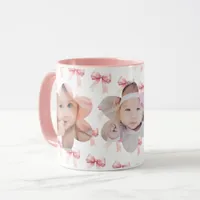 Pink bow photo children mug