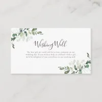 Eucalyptus Greenery  Wishing Well Wedding  Enclosure Card