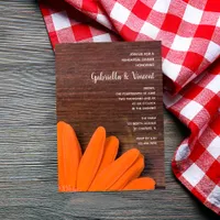 Rustic Orange Daisy Barn Wedding Rehearsal Dinner Invitation