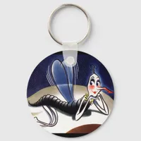 Vintage Madam Malaria Mosquito Keychain