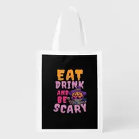 Halloween Pumpkin Eat Drink Be Scary Grocery Bag
