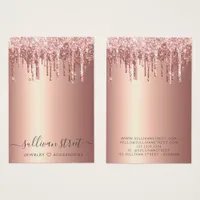 Rose Gold Glitter Earrings Jewelry Display Card