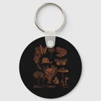 Botanical Art, Frog Fungi Goblincore Aesthetic Cot Keychain