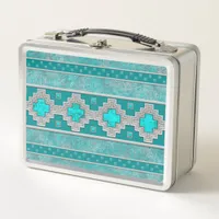 Southwest Turquoise Metal Lunch Box