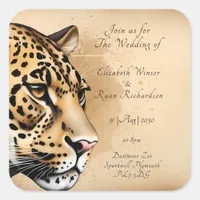 Nature-inspired wedding theme square sticker