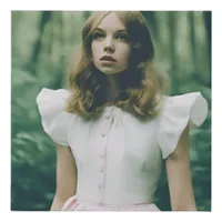 Alice in the Forest Fashion Expired Film Fashion Faux Canvas Print