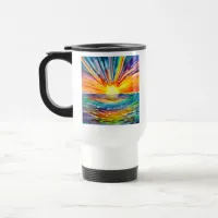 Colorful Sunset over the Colorful Water Travel Mug