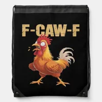 Funny F-Caw-F Crow Humor Gothic Drawstring Bag