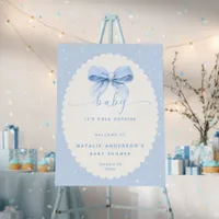 It's Cold Outside Blue Bow Baby Shower Welcome Foam Board
