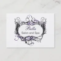 purple,black and white Chic Business Cards