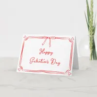 Happy Galentine's Day Red and White Bestie Gal Pal Card