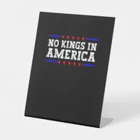 No Kings In America Resist Retro Vintage Graphic Pedestal Sign